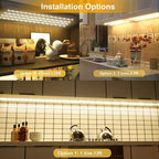 LAFULIT 8 PCS Under Cabinet Lighting Kit, Bright Under Cabinet Lights, Flexible Led Strip Lights with RF Remote and Power Adapter, for Kitchen Cabinet Shelf Desk Counter, 4000K Neutral White, 13ft