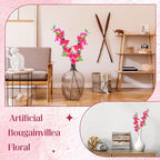 30 Pcs Artificial Faux Bougainvillea Fake Flower Silk Bougainvillea Branches UV Resistant Outdoor Indoor Decoration for Wedding Home Centerpieces Outside Decor (Rose Red)