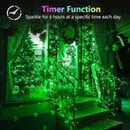 4 Pack 20FT 60LED Christmas Battery Operated Fairy Lights with Timer, Waterproof Battery String Lights Outdoor Indoor, Battery Twinkle Lights for Bedroom Wedding Birthday Party Christmas (Green)
