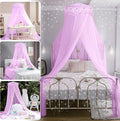 Jeteventy Bed Canopy for Girls, Princess Bed Curtain Net for Single to King Size,Bedroom Decoration of Round Lace Dome with Stainless Steel Hook,Quick Easy Installation (Purple)