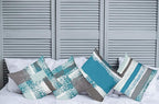 Ambesonne Grunge Throw Pillow Cushion Case Pack of 4, Abstract Design Simplistic Minimal Stripes Brushstrokes Contemporary, Modern Accent Double-Sided Digital Printing, 20", Sea Blue Grey and White