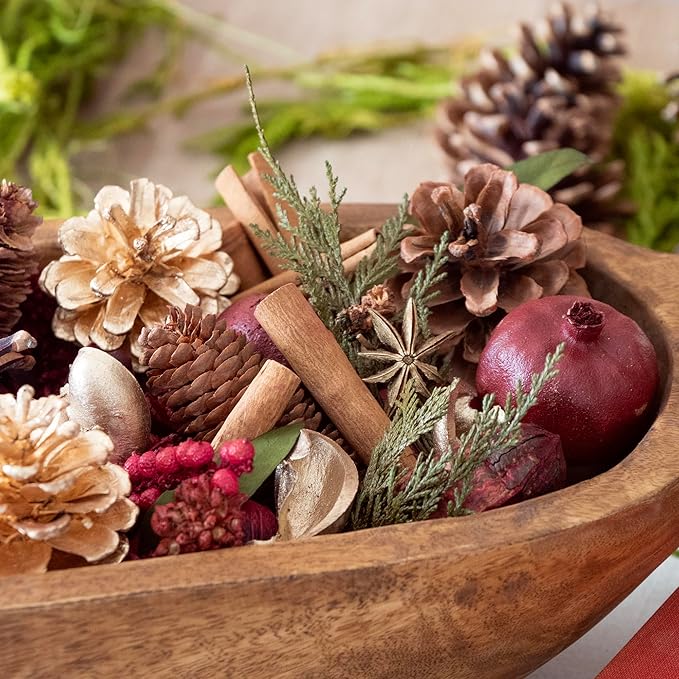 ANDALUCA Holiday Natural Pomegranate Pinecone Fragrance Potpourri with Fragrance Vial (Pomegranate Pinecone)