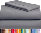 LuxClub Twin XL Sheets - Soft Kids Twin Bed Sheets for Boys and Girls, 3 PC Deep Pockets Wrinkle Free Kids Fitted Sheets Machine Washable Hotel Bedding Silky Soft- Light Grey Twin XL