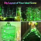 4 Pack 20FT 60LED Christmas Battery Operated Fairy Lights with Timer, Waterproof Battery String Lights Outdoor Indoor, Battery Twinkle Lights for Bedroom Wedding Birthday Party Christmas (Green)