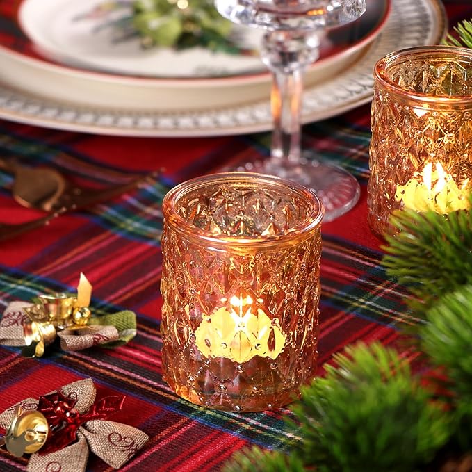 36pcs Gold Votive Candle Holders, Tealight Candle Holder Glass for Diwali, Gold Candle Holders for Wedding Table Centerpiece, Bridal Shower & Home Parties Supplies Decor