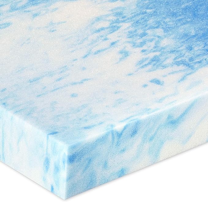 4" SealyChill™ Gel + Comfort Memory Foam Mattress Topper with Pillowtop Washable Allergen Resistant Cover, Full White