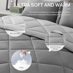 Love's cabin Queen Comforter Set Grey, 7 Pieces Queen Bed in a Bag, All Season Bedding Sets with 1 Comforter, 1 Flat Sheet, 1 Fitted Sheet, 2 Pillowcase and 2 Pillow Sham