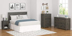 Ameriwood Home Farmington Country Style Nightstand with Barn Door Design, Concealed Drawer and Open Cubby, Weathered Oak