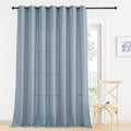 RYB HOME Semi Sheer Linen Curtains 108 inches Long, Light Filtering Airy Machine Washable Durable Vintage Window Decor for Living Room Bedroom Nursery, Dusty Blue, W 60 x L 108, 1 Pc