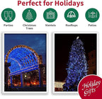LAMPHOME Super-Bright Extendable Blue Christmas Lights Decoration 150Lights 31.9ft UL Certified Mini Bulb String Lights Set for Outdoor Christmas Tree Garden Holiday Party Patio Wedding Garland Decor