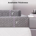 SINWEEK 2 Inch Gel Memory Foam Mattress Topper Twin Size, Ventilated High Density Pad for Back Pain, Bed Topper with Removable Soft Cover, CertiPUR-US Certified,Grey