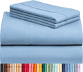 LuxClub 4 PC King Sheet Set, Breathable Luxury Bed Sheets, Deep Pockets Wrinkle Free Cooling Bed Sheets Machine Washable Hotel Bedding Silky Soft - Sky King