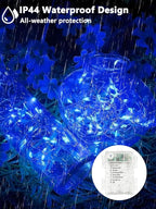 4 Pack 100 LED Fairy Lights Battery Operated with Remote, 33FT Waterproof Twinkle Lights with Timer & 8 Modes, Fairy String Lights Outdoor Indoor for Bedroom Classroom DIY Christmas Decor (Blue)