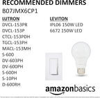Amazon Basics A19 LED Light Bulbs, 60 Watt Equivalent, Energy Efficient 9W, E26 Standard Base, Daylight White 5000K, Dimmable, 10,000 Hour Lifetime , 6-Pack