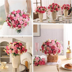 Luyue 8 Packs Peonies Artificial Flowers Faux Peony Bouquet Fake Peonies Flower for Vase Silk Peony Floral Arrangements for Table Centerpiece Wedding Decoration Indoor Home Decor