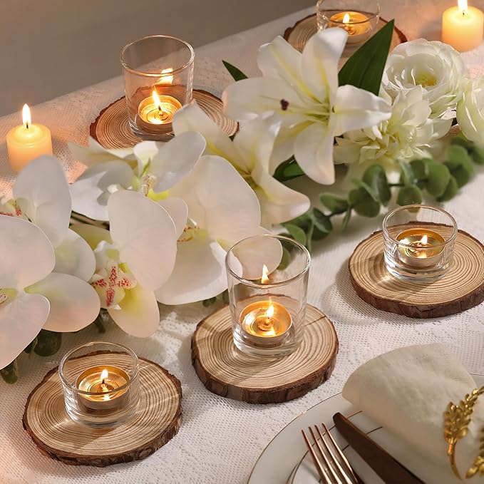 36pcs Assorted Votive Candle Holders, Glass Candle Holder for Wedding Decor, Clear Tealight Candle Holder for Table Centerpiece, and Party Decor