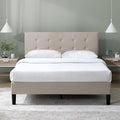 ZINUS Ibidun Upholstered Platform Bed Frame, Mattress Foundation, Wood Slat Support, No Box Spring Needed, Eco Friendly WonderBox (TM), Easy Assembly, Soft Beige, King