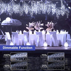 Brightown Icicle Lights Outdoor, 40Ft White Christmas Lights with 81 Drops and 432 LED Icicle Drops, Remote and Timer Controlled, Perfect for House Eaves and Wedding Decor, Pure White
