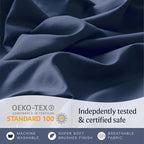 LuxClub 4 PC California King Sheet Set, Breathable Luxury Bed Sheets, Deep Pockets Wrinkle Free Cooling Sheets Machine Washable Hotel Bedding Silky Soft - Navy Cal King