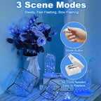 50 Pack Fairy Lights Battery Operated - 3 Speed Modes, 7Ft 20 LED String Twinkle Lights, Waterproof Copper Wire, Mini Firefly Light for Mason Jars Vases Christmas Decor, Blue