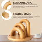 Leia's Store Decorative Wooden Arches & Tray Set – Neutral Coffee Table Decor, Rustic Bookshelf Styling, Boho Scandinavian Farmhouse Accents, Minimalist Aesthetic Wooden Sculptures (4 pcs)