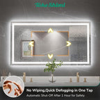 TokeShimi 40x24 LED Mirror for Bathroom,Anti-Fog LED Bathroom Vanity Mirror with Lights 3 Colors Dimmable,Backlit + Front lit,Tempered Glass,Waterproof,Shatterproof,UL Listed,Memory Function