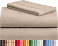 LuxClub Twin XL Sheets - Soft Twin Bed Sheets for-Boys-and-Girls-3 PC Deep Pockets Wrinkle Free-Kids-Fitted Sheets Machine Washable Hotel Bedding Silky Soft - Light Khaki Twin XL