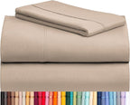LuxClub Twin XL Sheets - Soft Twin Bed Sheets for-Boys-and-Girls-3 PC Deep Pockets Wrinkle Free-Kids-Fitted Sheets Machine Washable Hotel Bedding Silky Soft - Light Khaki Twin XL