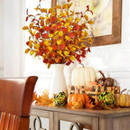 4pcs Artificial Fall Eucalyptus Leaves Stems, 27" Fall Flowers Eucalyptus Leaves Branches Faux Fall Leaf Spray Fall Decorations for Home Floral Arrangement Autumn Table Centerpiece