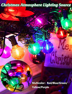 SUNSGNE 25FT LED Globe Christmas Lights with 25 Shatterproof G40 LED Clear Multicolor Round Bulbs, Waterproof Colorful Christmas String Lights for Patio Backyard Porch Balcony Gazebo Party Decor