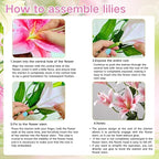 ASTRYAS 18 Heads Artifical Lily Flowers, Pink Artificial Stargazer Lilies with 18 Heads Full Bloom Lily & 6 Buds-Faux Lilies Flowers for Home Hotel Flower Arrangement Party Decor Cemetery（2PCS, Pink