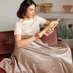Exclusivo Mezcla Fleece Blanket Twin Size for Bed, Super Soft and Warm, All Season Use, Cozy, Plush, Lightweight, 60x80 Inches Camel