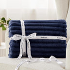 Bedsure GentleSoft Blue Fleece Blanket for Couch - Cozy Soft Blankets for Women, Cute Small Throws for Girls, 60x80 Inches