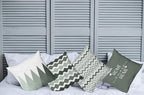 Ambesonne Modern Throw Pillow Cushion Case Pack of 4, Geometric Style Pattern of Triangles Zigzags Love Home Phrase Print, Modern Accent Double-Sided Digital Printing, 16", Dark Sea Green and White
