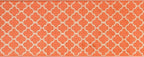 Custom Size Moroccan Trellis Runner Rug Mat for Wide Hallway Entryway Kitchen Laundry Room with Slip Resistant Latex Rubber Backing, Trellis Orange, 31 inch X 15 feet