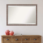 Amanti Art Brown Bathroom Mirror for Over Sink, 27x39 Noble Mocha Rectangle Vanity Mirror, Large Casual Frame, Hangs Horizonally and Vertically, Bathroom Wall Decor, Beveled Edge