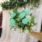Artificial Rose Flowers 25pcs, Cyan Foam Fake Rose Faux Flower for Wedding Bouquets Bridal Shower Centerpieces Floral Arrangements Home Decorations Party Backdrops Table