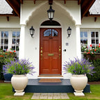 Artificial Faux Plants Flowers for Outdoor Decorations, Fake Monkey Grass for Outside Porch Patio, No Fade Realistic Greenery Plant, UV Resistant Artificial Shrubs for Courtyard Window Garden