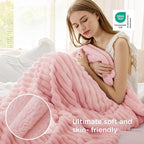 Bedsure GentleSoft Coral Pink Fleece Throw Blanket for Couch - Super Soft Cozy Blankets for Women, Cute Small Blanket for Girls, 50x60 Inches