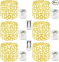 6 Pack Christmas Fairy Lights Battery Operated with Remote, Each 33FT 100LED Waterproof Twinkle Lights with Timer, String Light Indoor & Outdoor for Bedroom Wedding Christmas Decorations (Warm White)