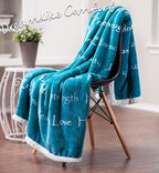 Chanasya Healing Warm Hugs Gift Throw Blanket - Sympathy Gift Cancer Chemo Survivor Get Well Caring Gifts - Comfort Gift Blanket for Love Support Strength - Women Men Friend Grandma - Teal