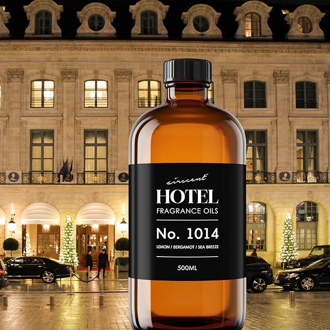 AirScent Hotel Diffuser Oil No. 1014 Inspired by The Iconic 5-Star Hotel Coastal Blend - Lemon Bergamot Sea Breeze - 500 mL Bottle - Fragrance Oil for Ultrasonic and Waterless Diffusers and Crafting