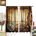 Pirate Map Curtains, Nautical Theme Old Ancient Treasure Map Secret Sea History Pattern Blackout Window Drapes for Kids Boys Bedroom Living Room 42x63in