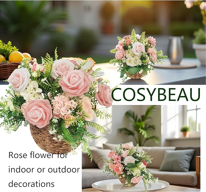 Artificial Flowers 25pcs Roses, Shade of Peach Foam Fake Rose Faux Flower for DIY Wedding Bouquets Bridal Shower Centerpieces Floral Arrangements Party Tables Home Decorations
