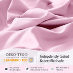 LuxClub 4 PC Sheet Set Bed Sheets Deep Pockets Eco Friendly Wrinkle Free Cooling Machine Washable Hotel Bedding Silky Soft - Powder Pink Full