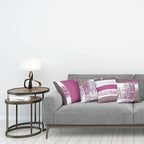 Ambesonne Grunge Throw Pillow Cushion Case Pack of 4, Abstract Design Simplistic Minimal Stripes Brushstrokes Contemporary, Modern Accent Double-Sided Digital Printing, 18", Grey Pink and Dark Mauve