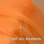 HUTO Orange Sheer Curtains 84 inches Long for Bedroom Top Rod Pocket Sheer Window Panels Curtains for Nursery Living Room 52 by 84 Inch Length Set of 2