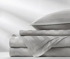Queen Sheets by Pure Bamboo, Genuine 100% Organic Viscose Derived from Bamboo Bed Sheet Set, Luxuriously Soft & Cooling, Double Stitching, Lifetime Quality Promise (Queen, Jacquard Silver)