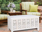 Rectangular Wooden Coffee Table, Modern Wooden Coffee Table, Center Tables, Entryway Table, Living Room Table for Magazines, Books, and Plants - 36x18 Inch White