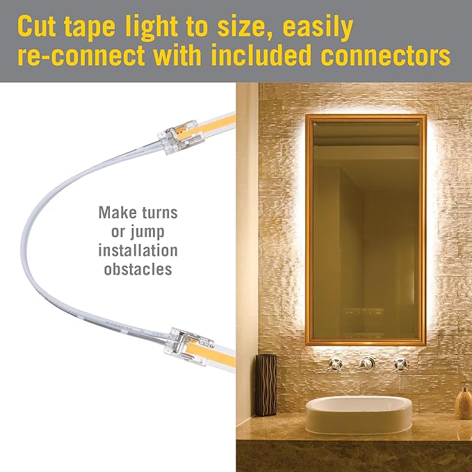 Armacost Lighting RibbonFlex LUX AC Dimmable White COB LED Strip Light Kit Soft White 3000K 421570